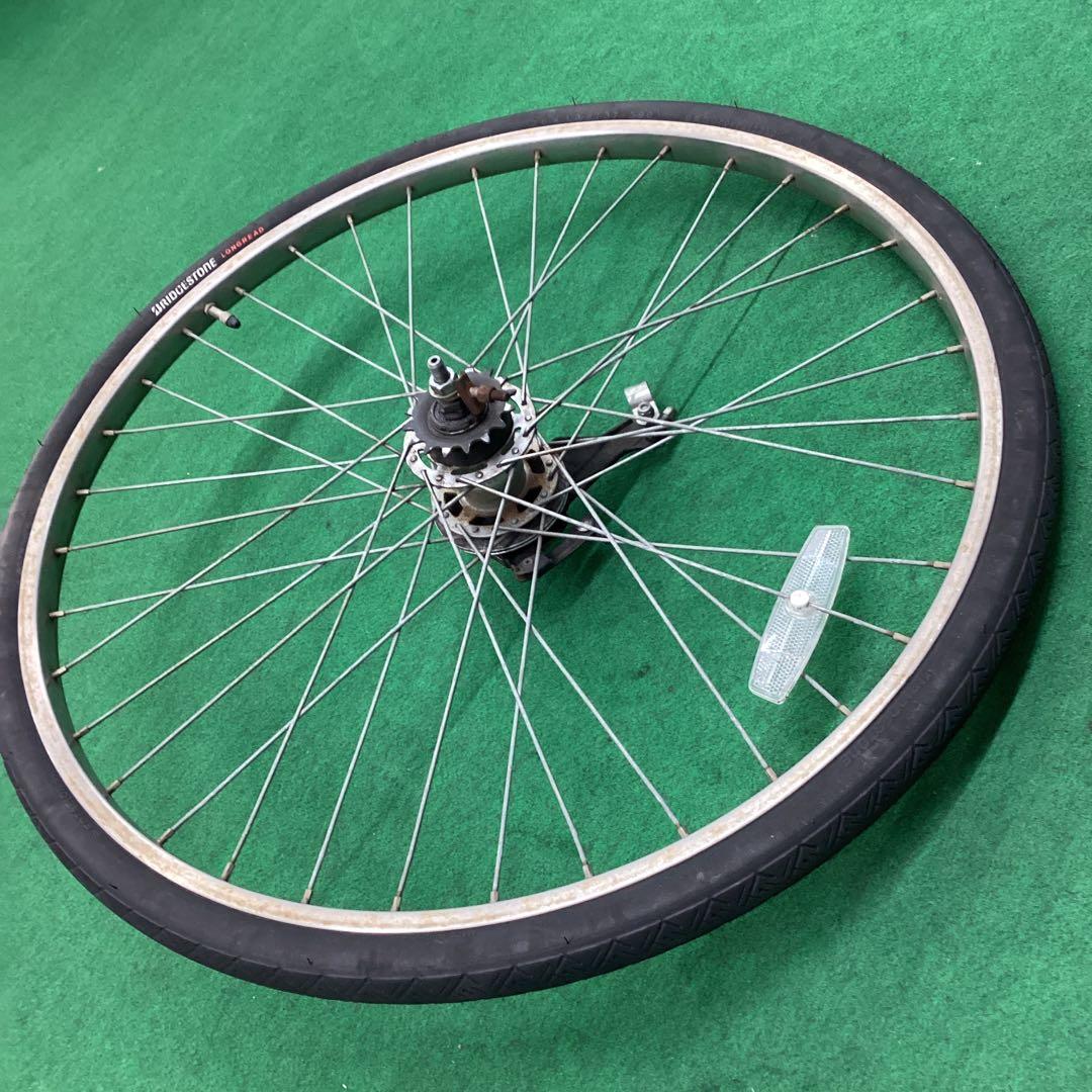 ステンレスリム　後輪　26x1-3/8 タイヤ付　内装3段　２６インチ　リア