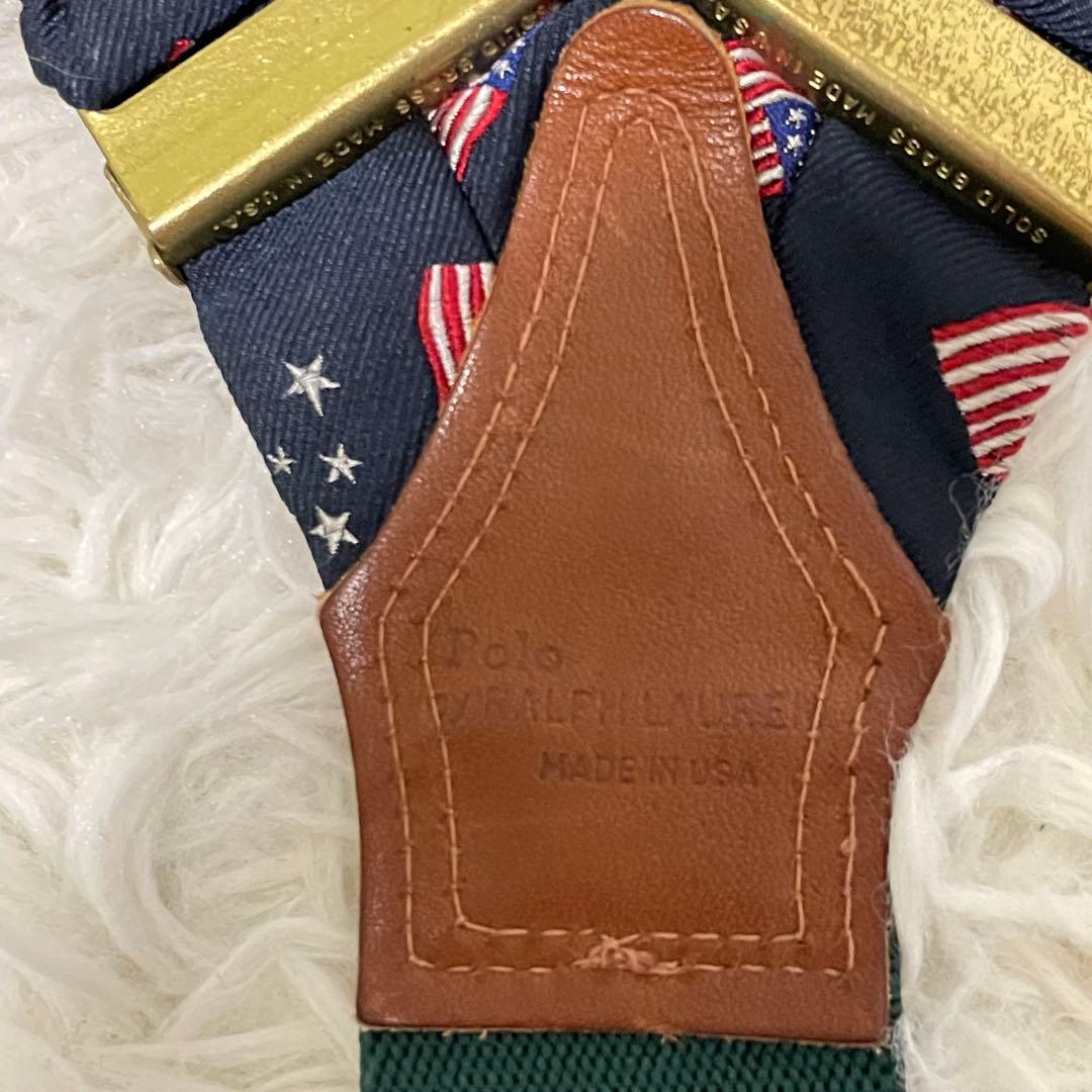 新着ファッション - 美品 ポロラルフローレン サスペンダー フラッグ柄