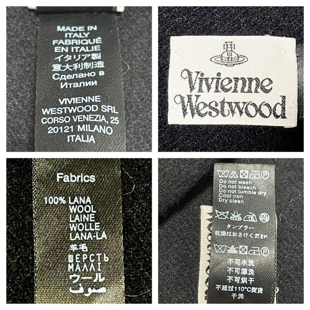未使用級 ヴィヴィアンウエストウッド イタリア製 マフラー 刺繍 黒 y2k