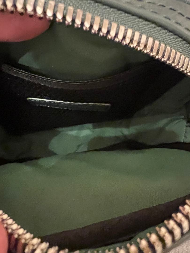 Lacoste グリーンレザー ショルダーバッグ