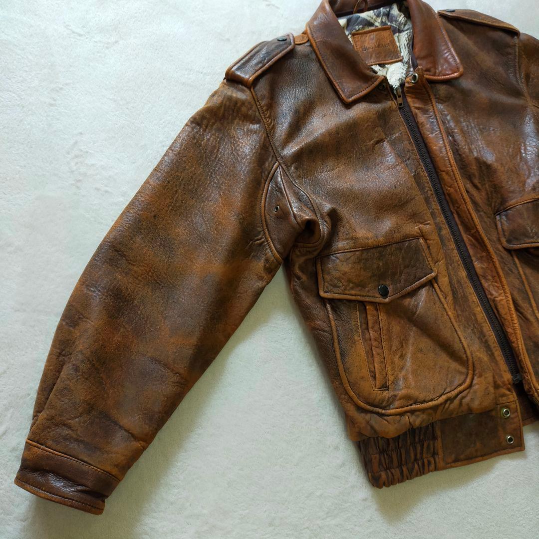 80S 90S　G-1タイプ　L　レザージャケット　フライトジャケット