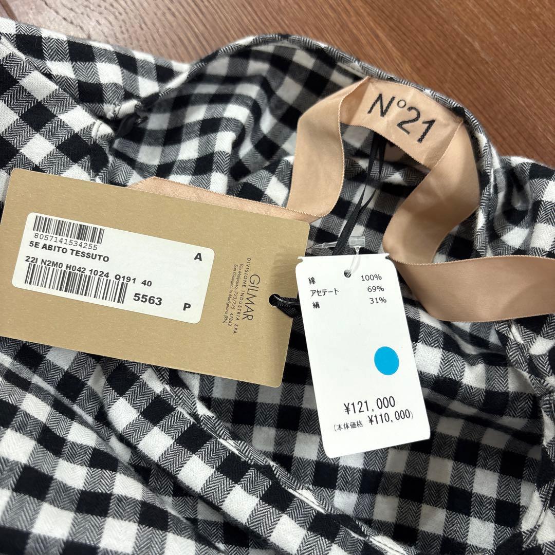 40 チェックミニワンピース 黒 白 ブラック ホワイト