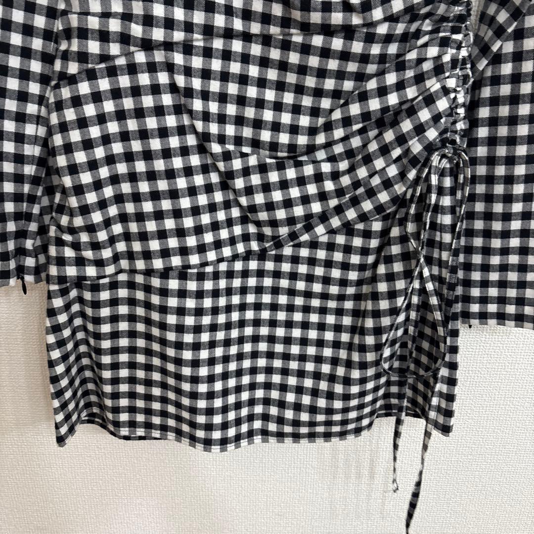 40 チェックミニワンピース 黒 白 ブラック ホワイト