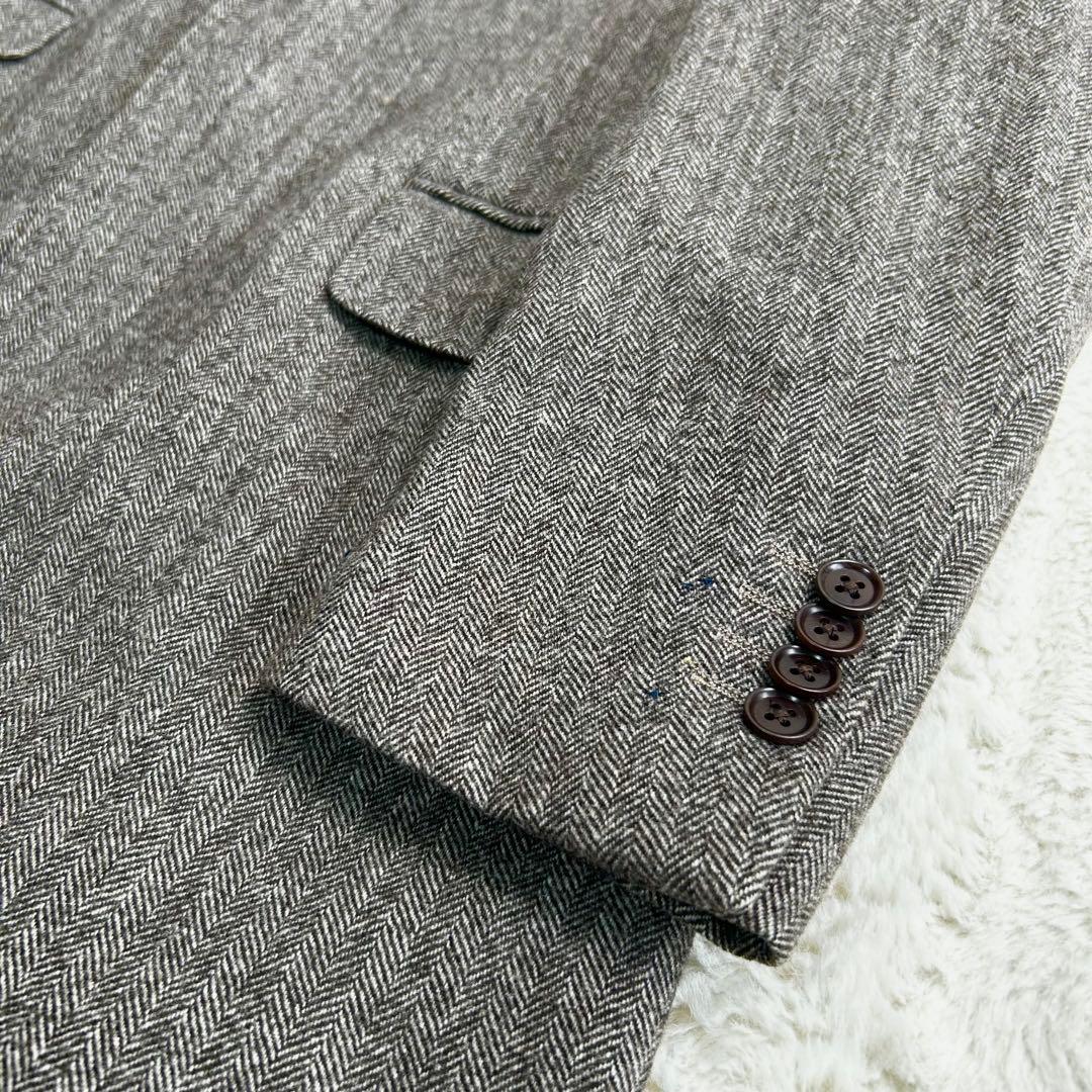 美品　GLR ロロピアーナ ヘリンボーン　チェスターコート グレージュ　S