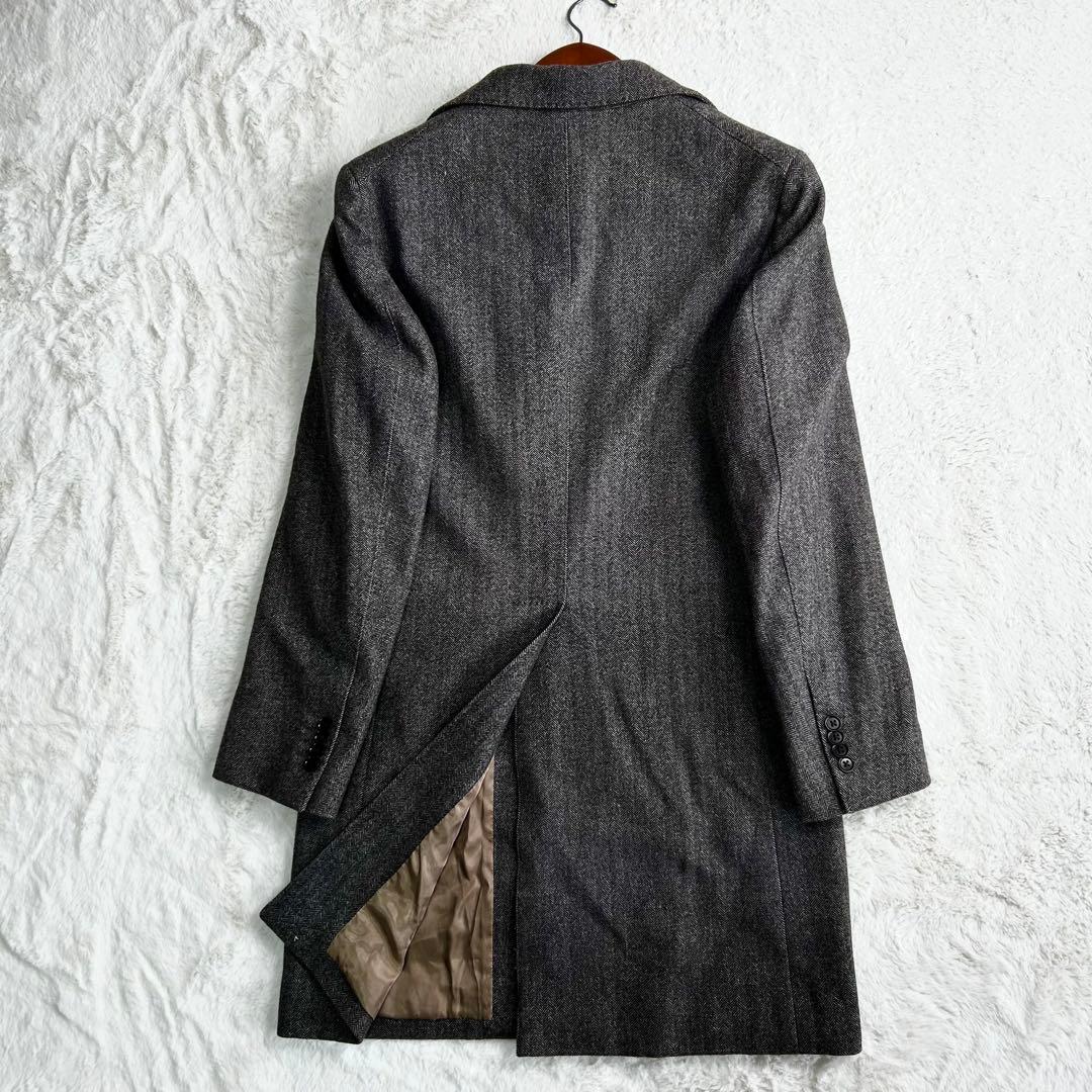 美品　GLR ロロピアーナ ヘリンボーン　チェスターコート グレージュ　S