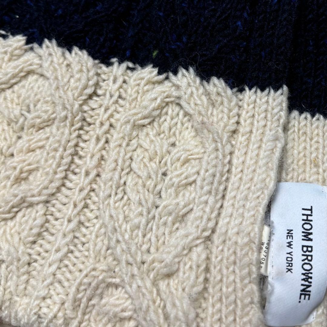 THOM BROWNEトムブラウン ケーブルニットマフラー アイボリー