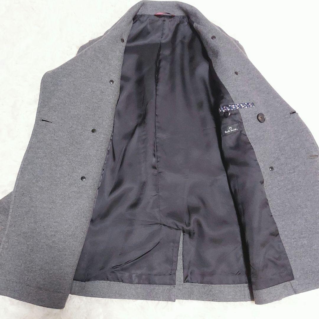 未使用級美品✨ ポールスミス ダブル ピーコート L グレー ウール