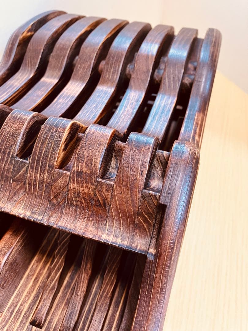 木製シザートレイ　シザートレー　シザースタンド　ハサミ皿　Aタイプ