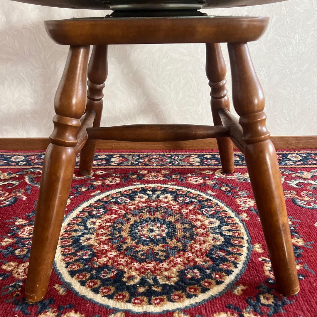 ウィンザーチェア 木製 回転チェア レトロ 回転式 ダイニングチェア ①