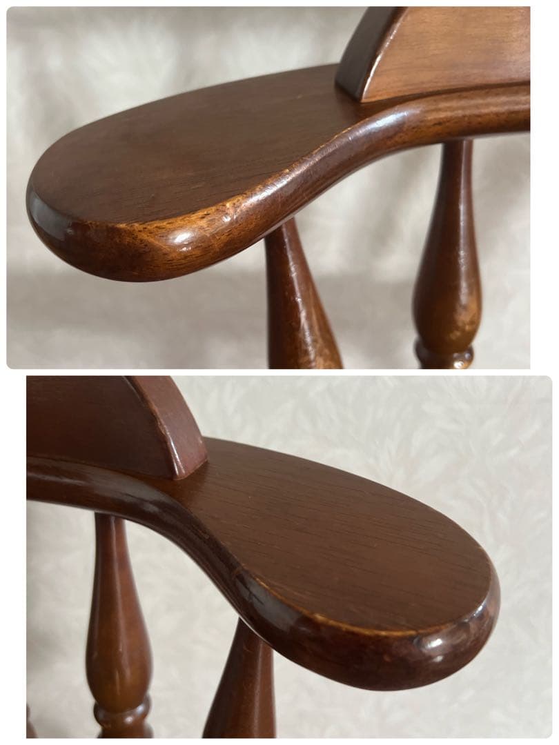 ウィンザーチェア 木製 回転チェア レトロ 回転式 ダイニングチェア ①