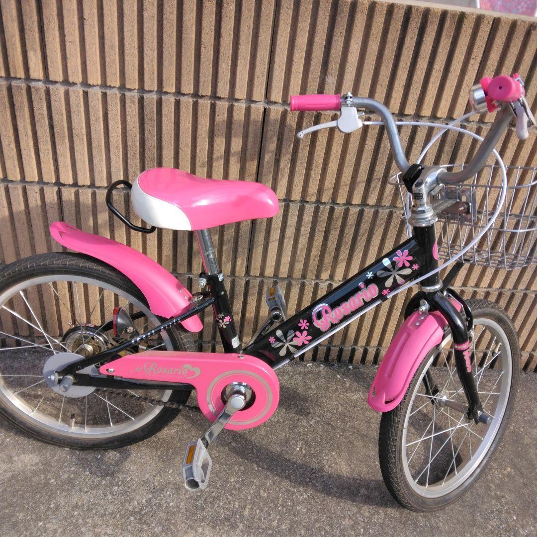 18インチ ピンク 幼児用自転車 ピンク 黒 補助輪あり 説明書あり