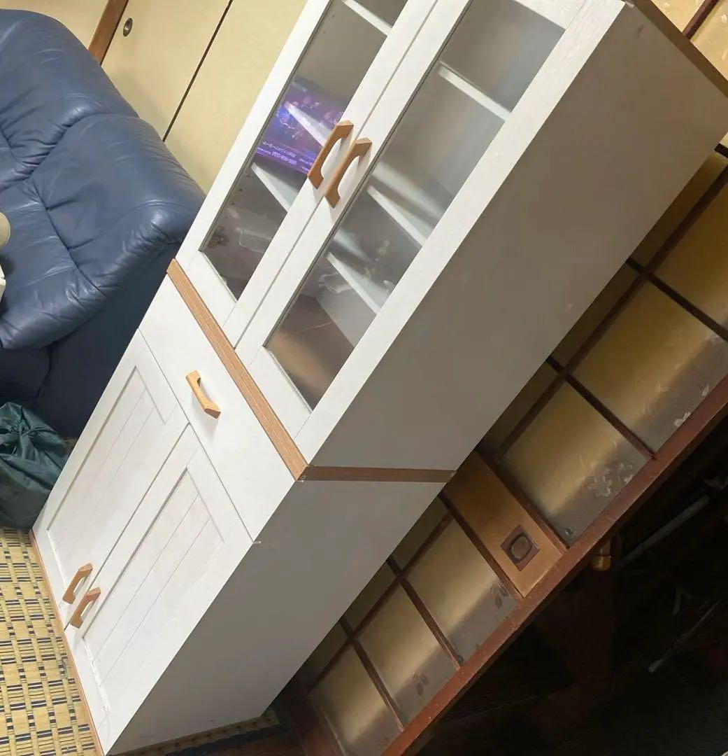 超美品】ナフコ セリカシリーズ キャビネット 食器棚60HD 60Gセット