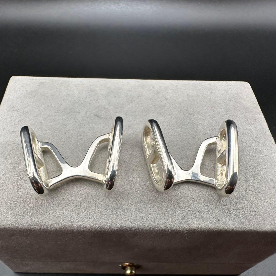 極美品✨ ヴィンテージエルメス HERMES シェーヌダンクル カフス 055