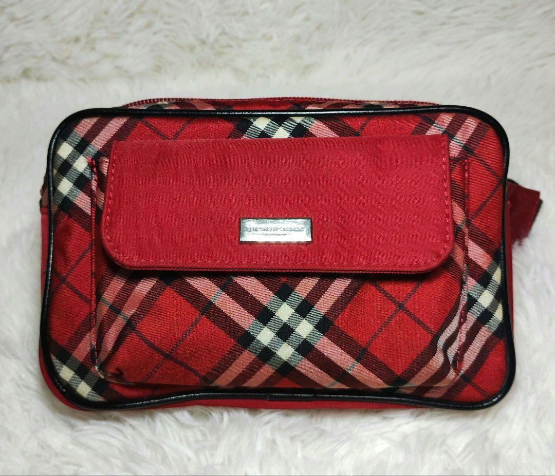 ✨️希少【バーバリーロンドン】ウエストポーチ ボディバッグ ノバチェック レッド