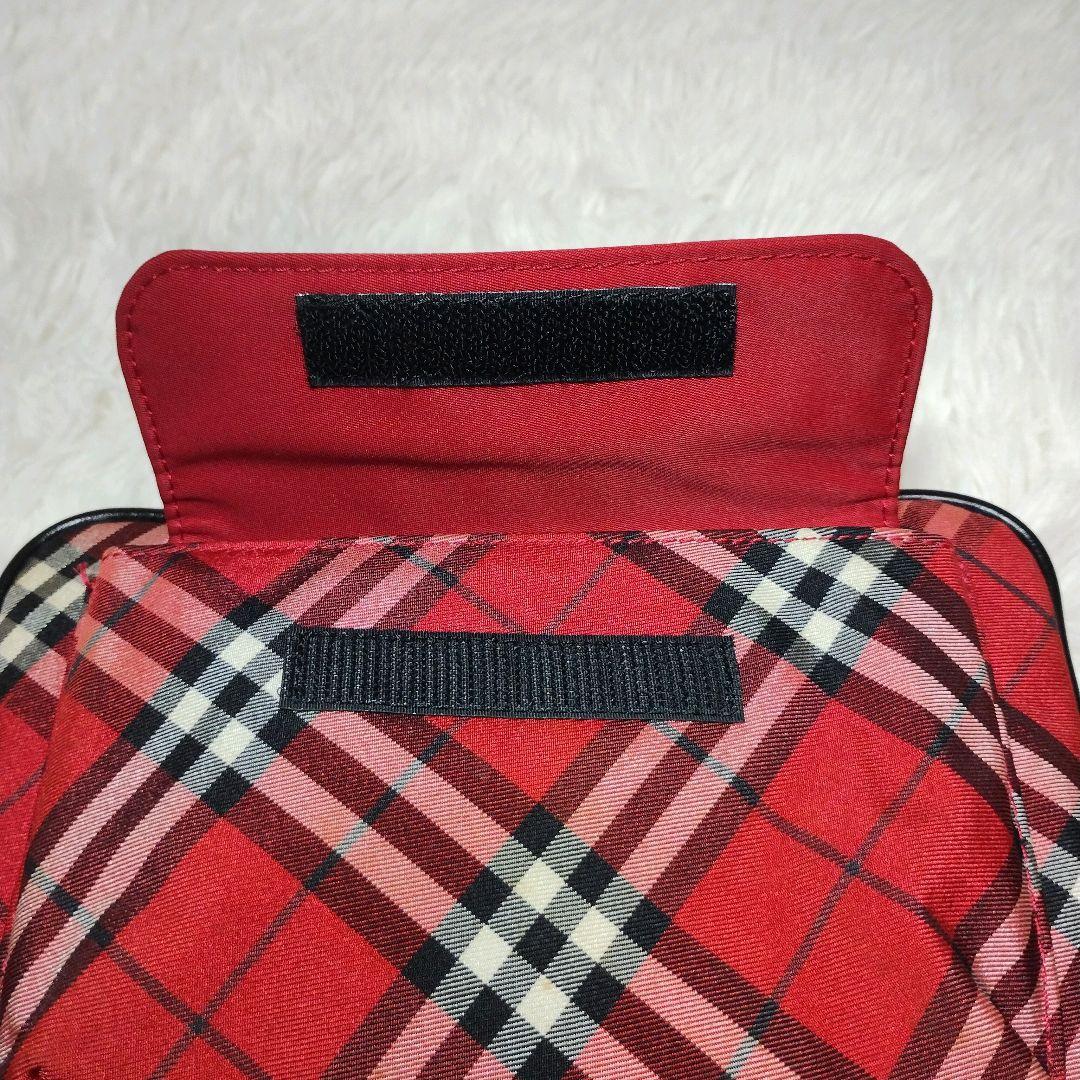 ✨️希少【バーバリーロンドン】ウエストポーチ ボディバッグ ノバチェック レッド