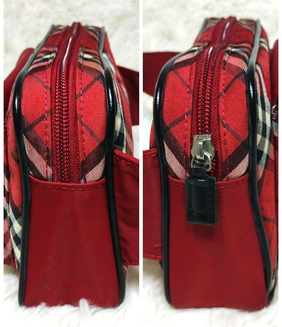 ✨️希少【バーバリーロンドン】ウエストポーチ ボディバッグ ノバチェック レッド
