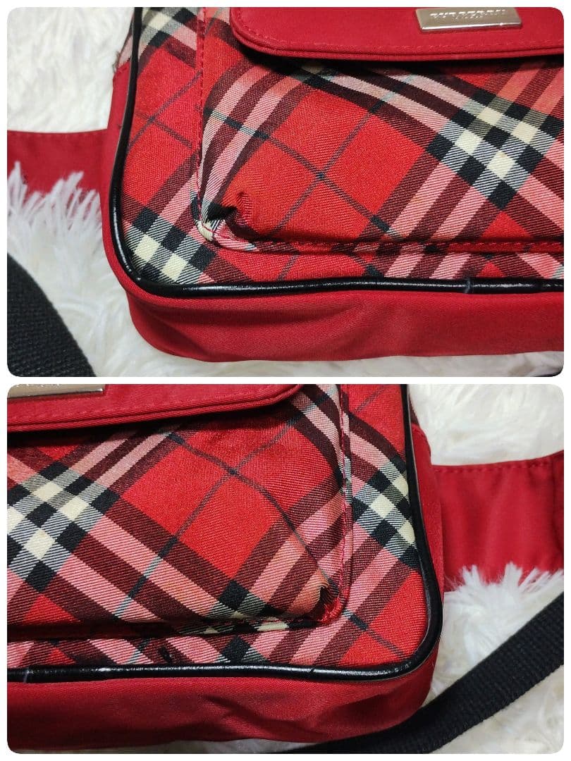 ✨️希少【バーバリーロンドン】ウエストポーチ ボディバッグ ノバチェック レッド
