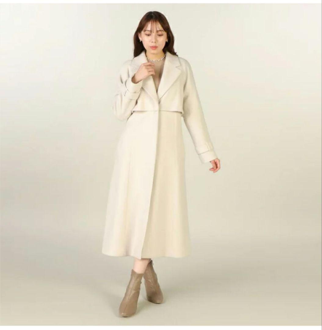 タイムセール　LAISSE PASSE ウールトレンチコート アイボリー
