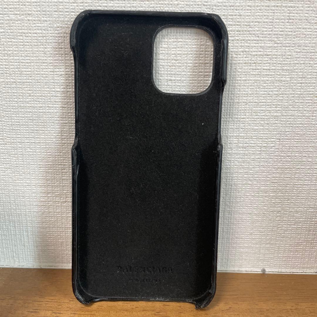 BALENCIAGA ブラックレザー iPhoneケース