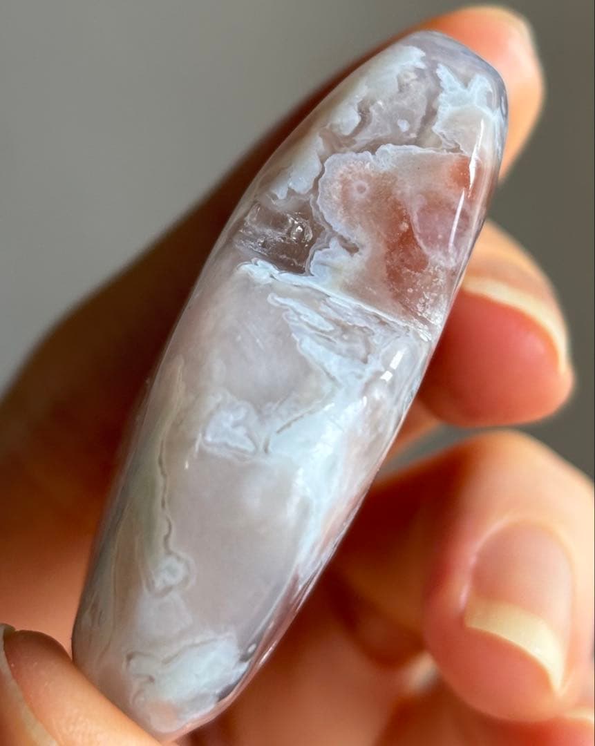 高品質 グリーン桜瑪瑙 花 ハート 握り石 - メルカリ