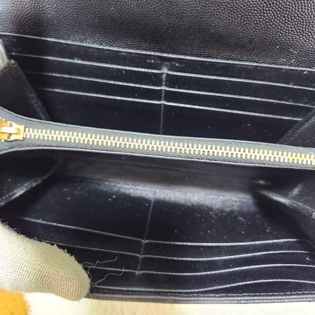 ✨極美品✨サンローラン　長財布　フラップ　カサンドラ　ブラック　キャビアスキン