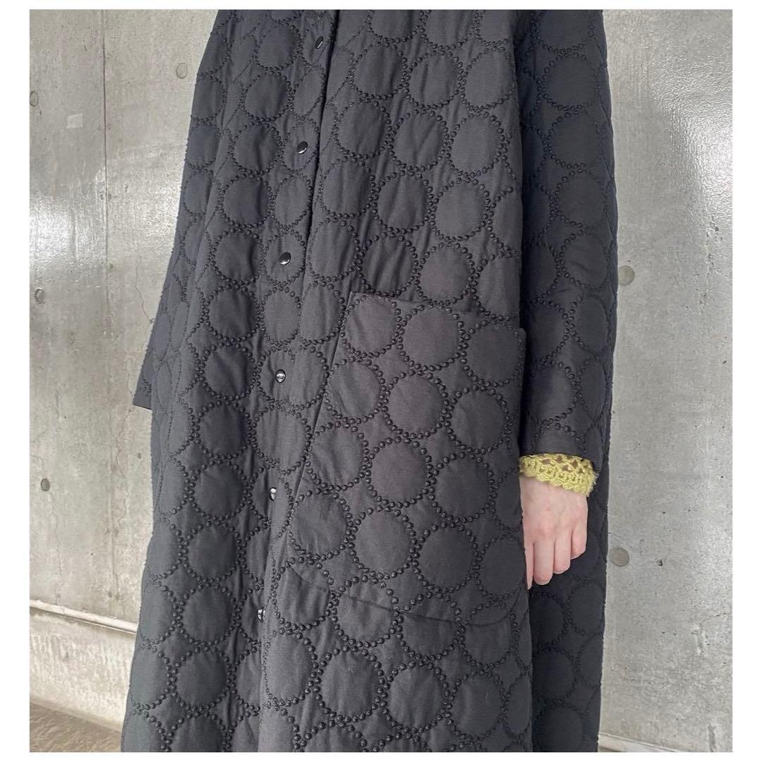 ミナペルホネン タンバリン キルティングコート サイズ40 ブラック