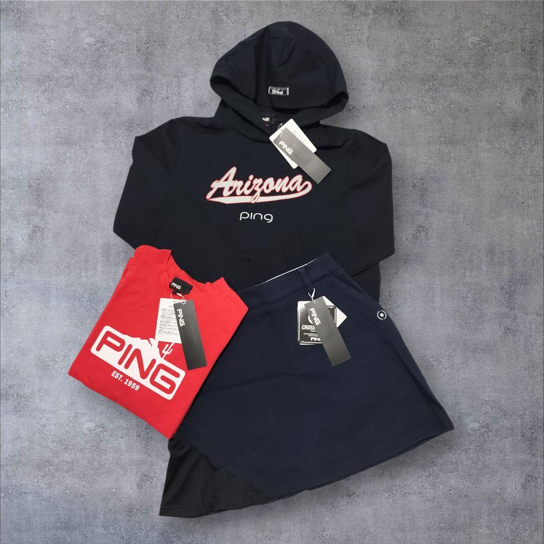 新品67%off】ピンゴルフ パーカー スカート Tシャツ 3点セットアップS