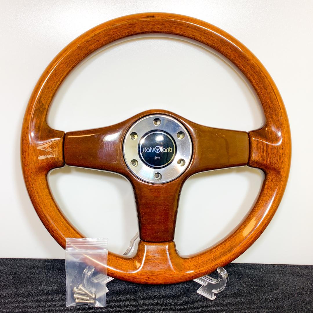 美品 イタルボランテ LINE 3000シリーズ ウッドステアリング 35パイ