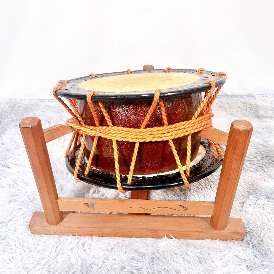 【希少】太鼓　締太鼓　和楽器　バチ　和太鼓　3点セット