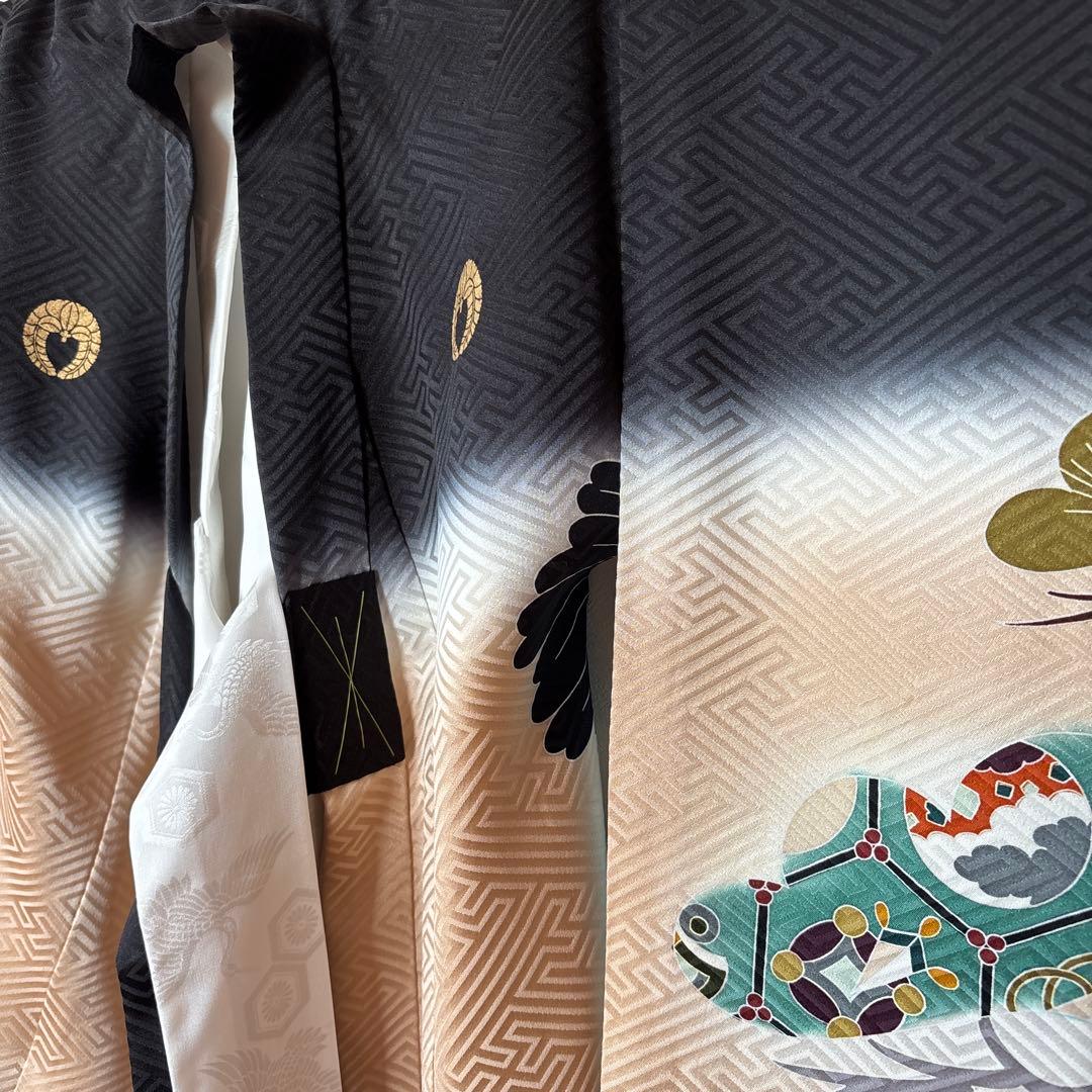 ケ*ケ様 七五三　お宮参り　掛け着　鷹 刺繍　長襦袢