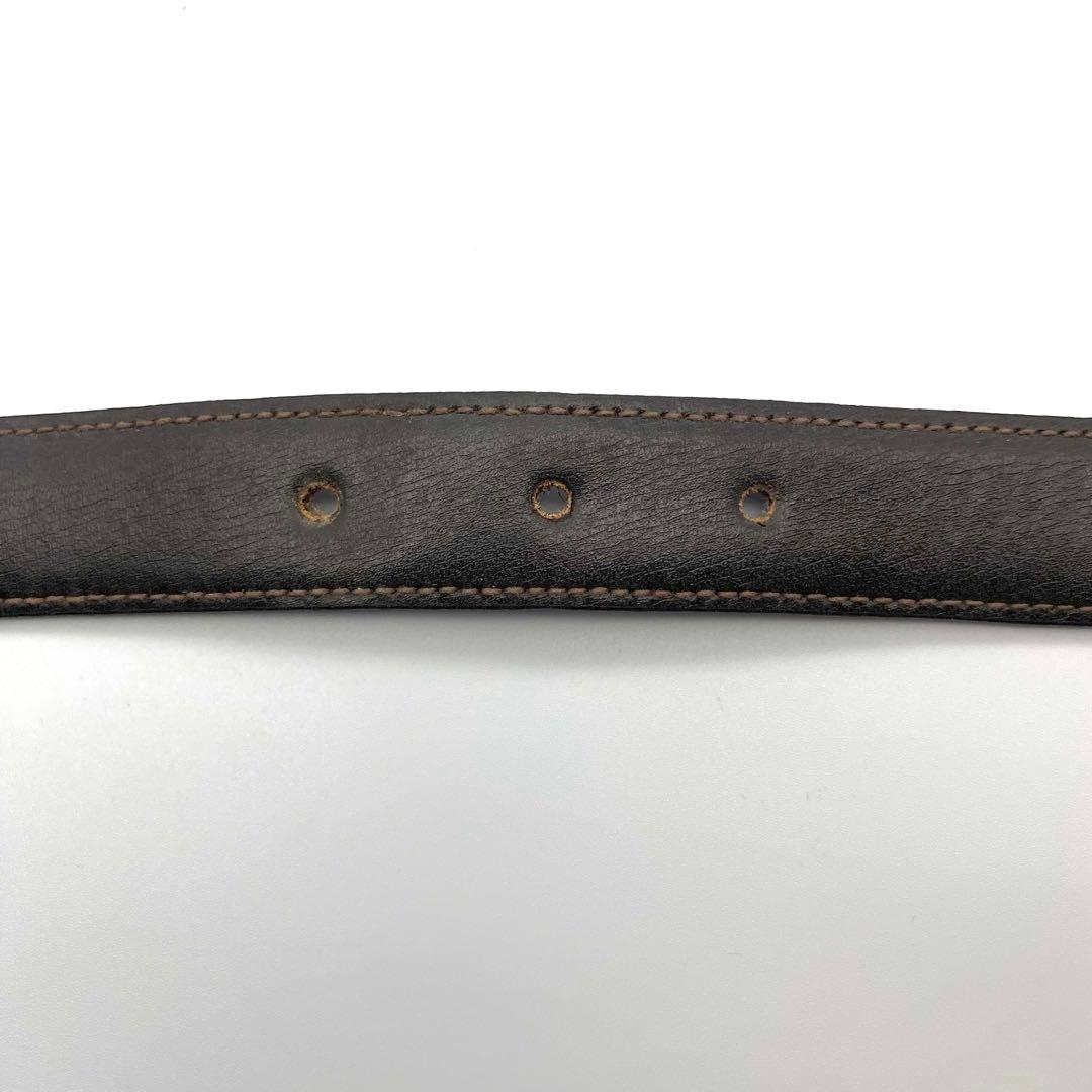 【希少】OLD GUCCI グッチ ヴィンテージ ロゴ ベルト 筆記体 ブラウン