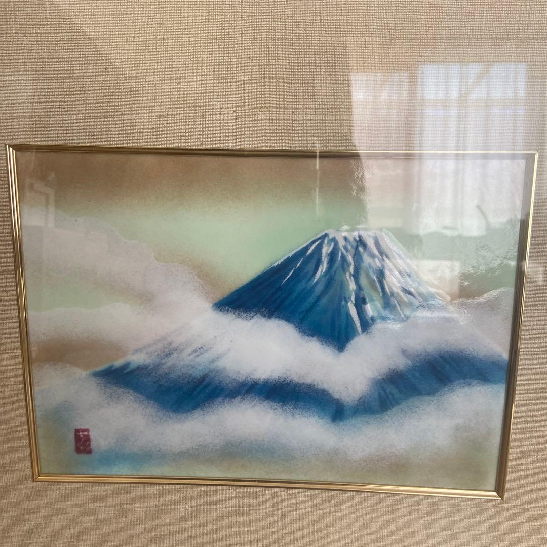 七宝焼　絵画　富士山　京七宝