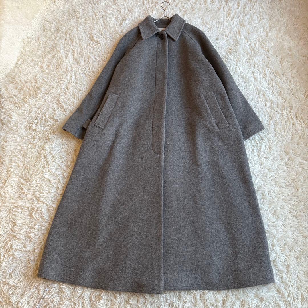 FRAY I.D フレイアイディー バルマカン ロングコート グレー カシミヤ混