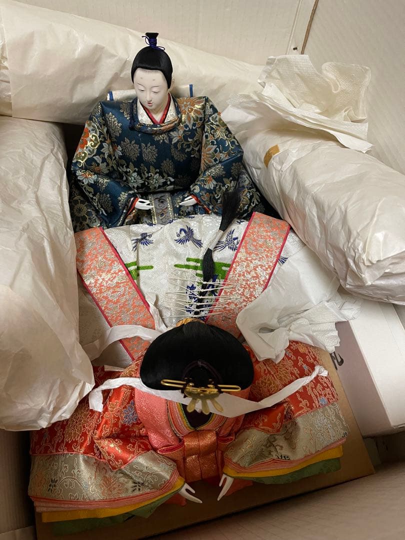 京雛平安松寿作　十二単衣　雛人形 15体　お道具一式　被布着