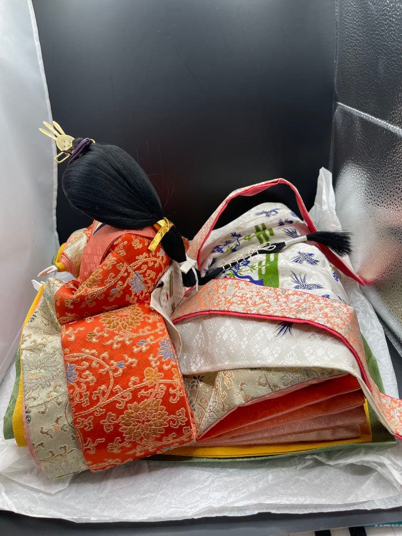 京雛平安松寿作　十二単衣　雛人形 15体　お道具一式　被布着