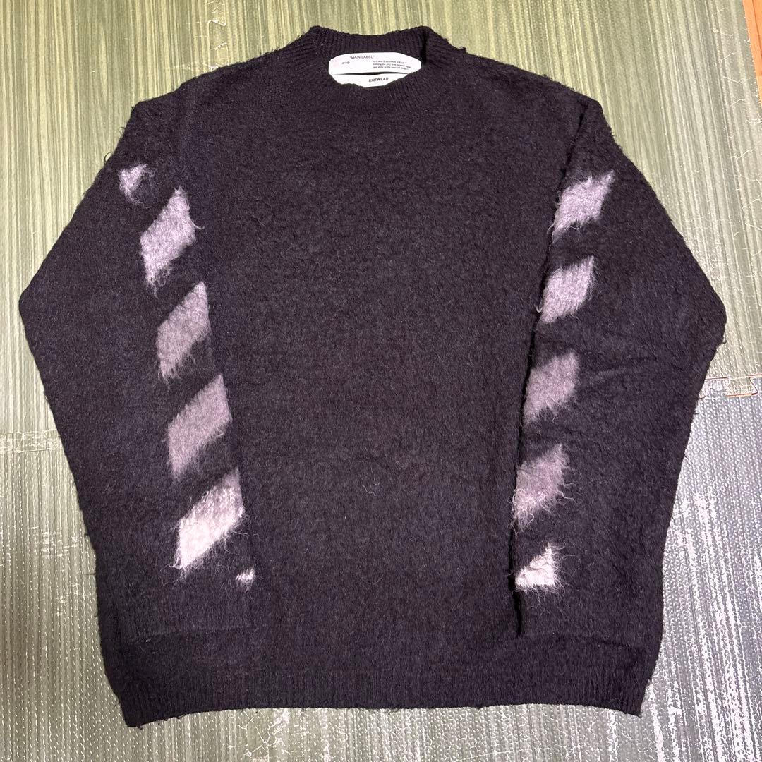 OFF-WHITE MAIN LABEL ニットセーター 黒 - メルカリ