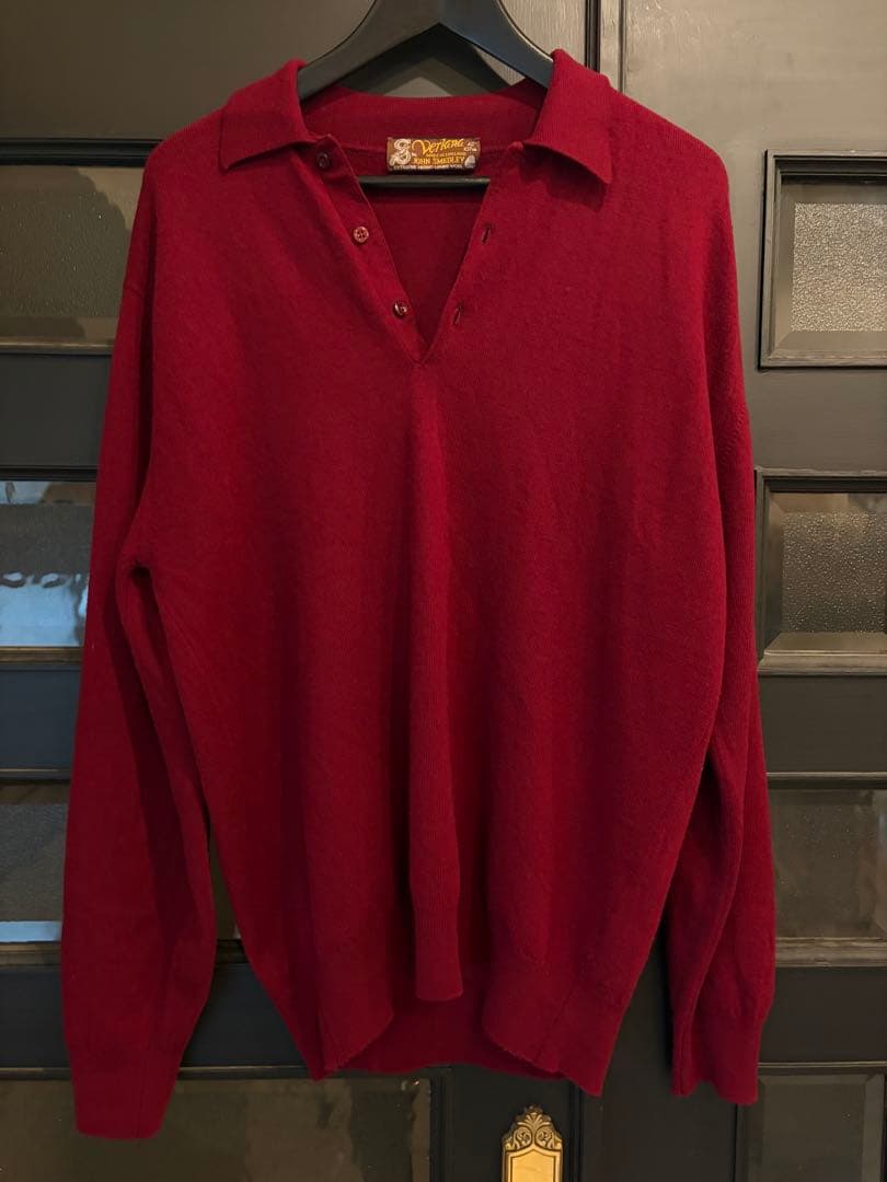 80s JHON SMEDLEY Verlana ウール ニットポロシャツ 42