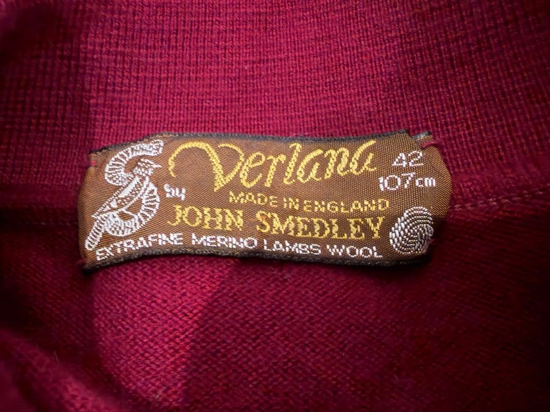 80s JHON SMEDLEY Verlana ウール ニットポロシャツ 42
