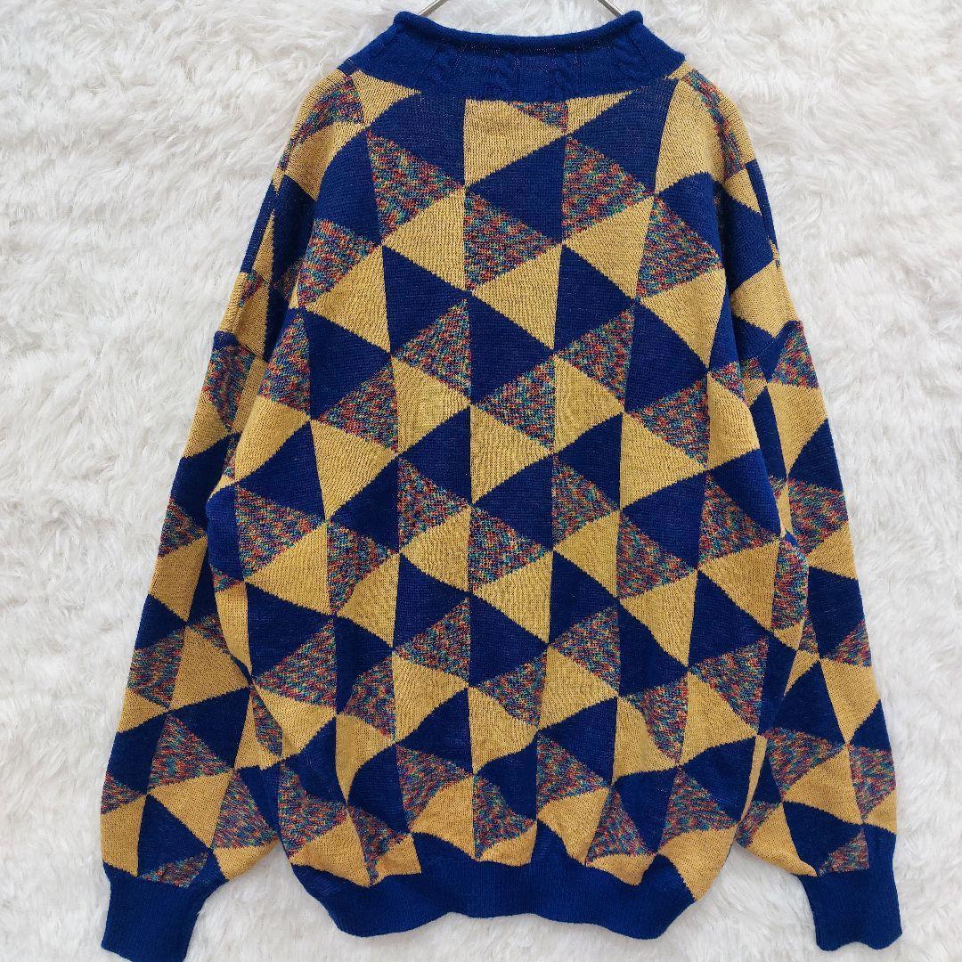 90's　ビンテージ　J'S　ジャンボ尾崎　刺繍入りマルチカラーセーター　ゴルフ