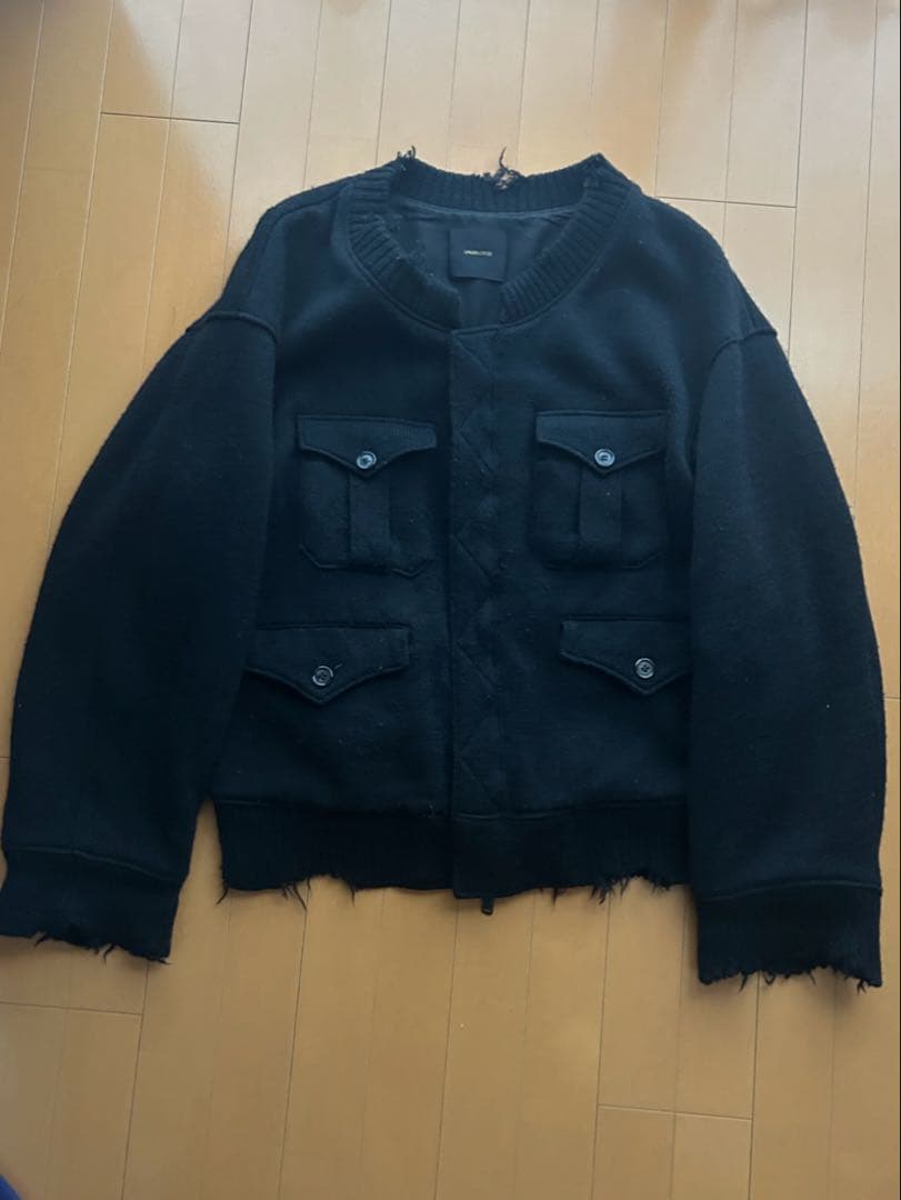定価11！ アンダーカバー17awダメージニットブルゾン MA1