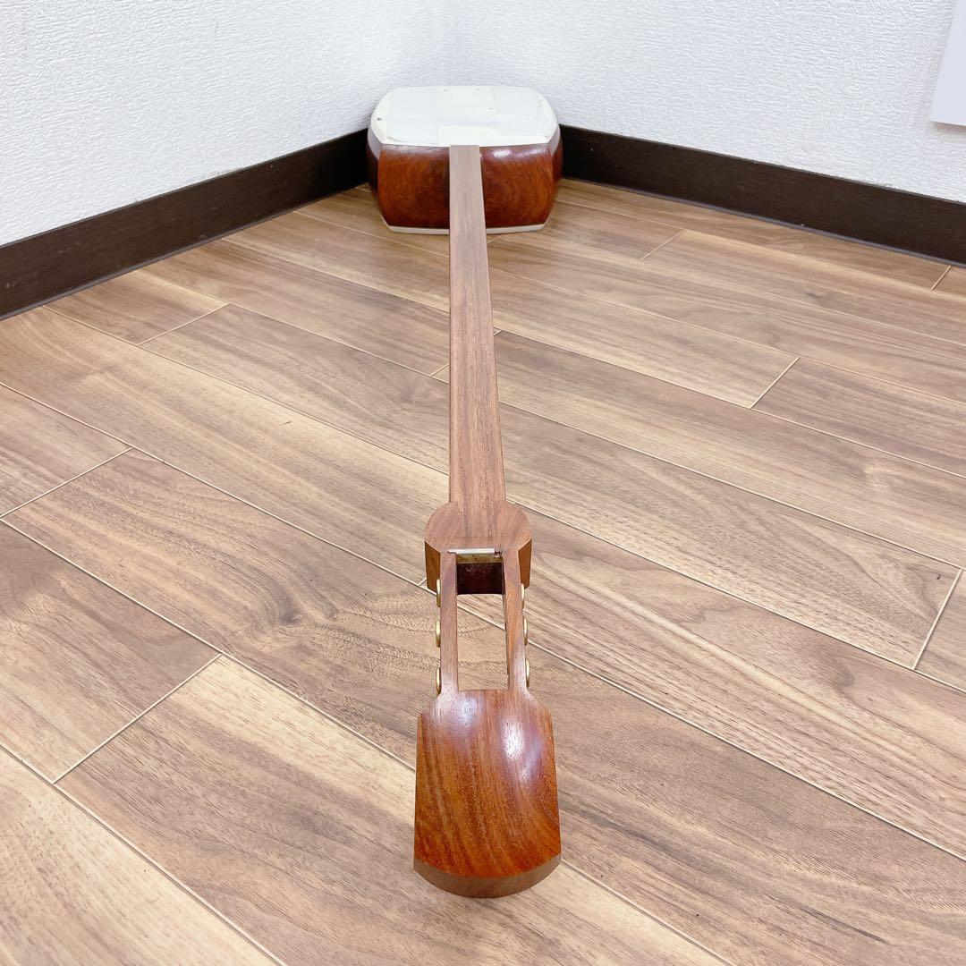 三味線 細棹 花梨 丸打胴 犬皮 山さわり 和楽器