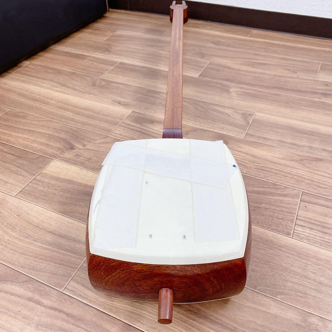 三味線 細棹 花梨 丸打胴 犬皮 山さわり 和楽器