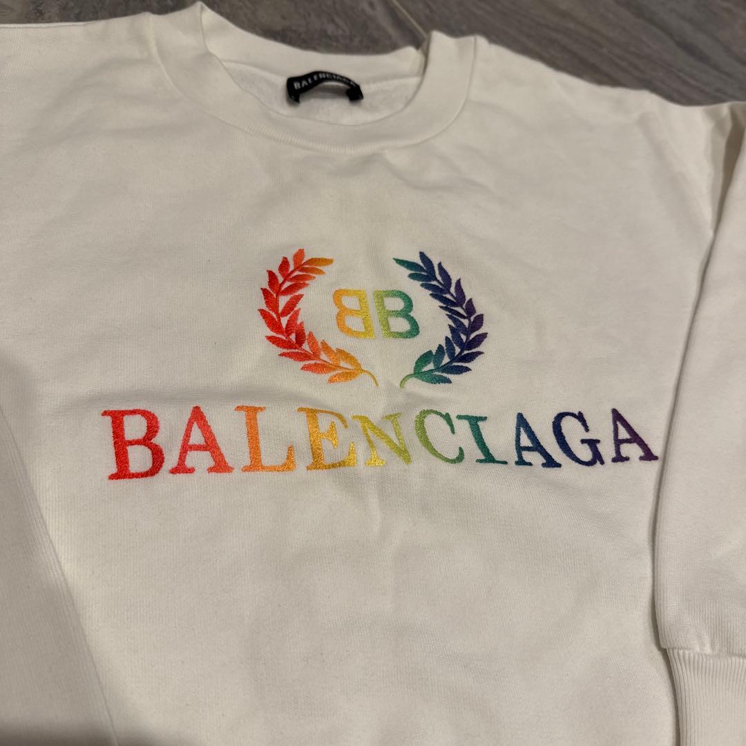 BALENCIAGA バレンシアガ レインボー スウェット 白　130㎝