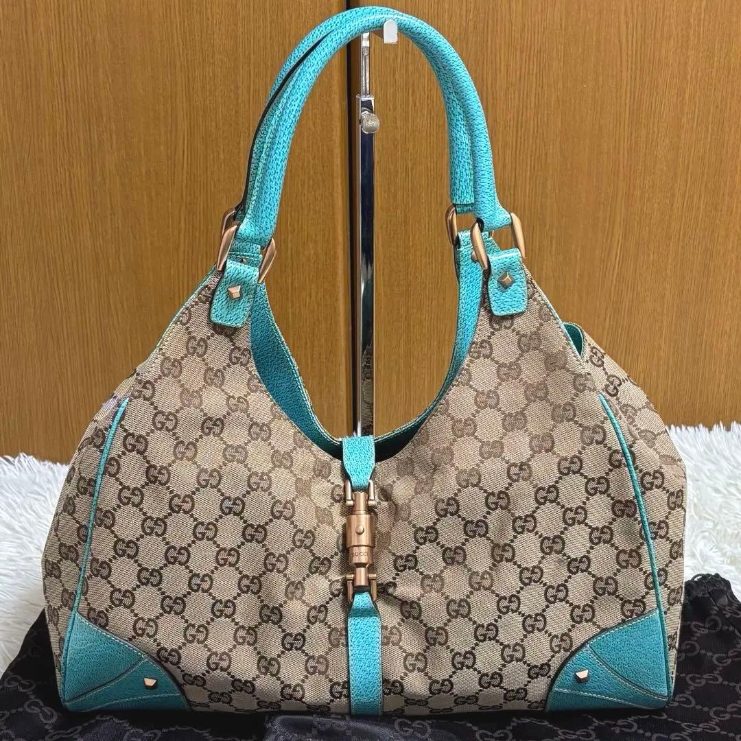 GUCCI ニュージャッキー GGキャンバス スタッズ レザー 保存袋付