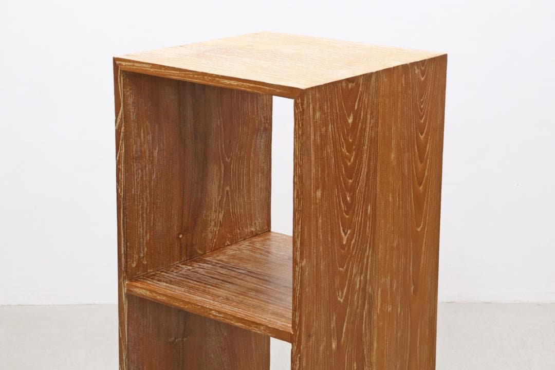 チーク無垢材 オープンシェルフ 飾り棚 本棚 食器棚 ラック 箱