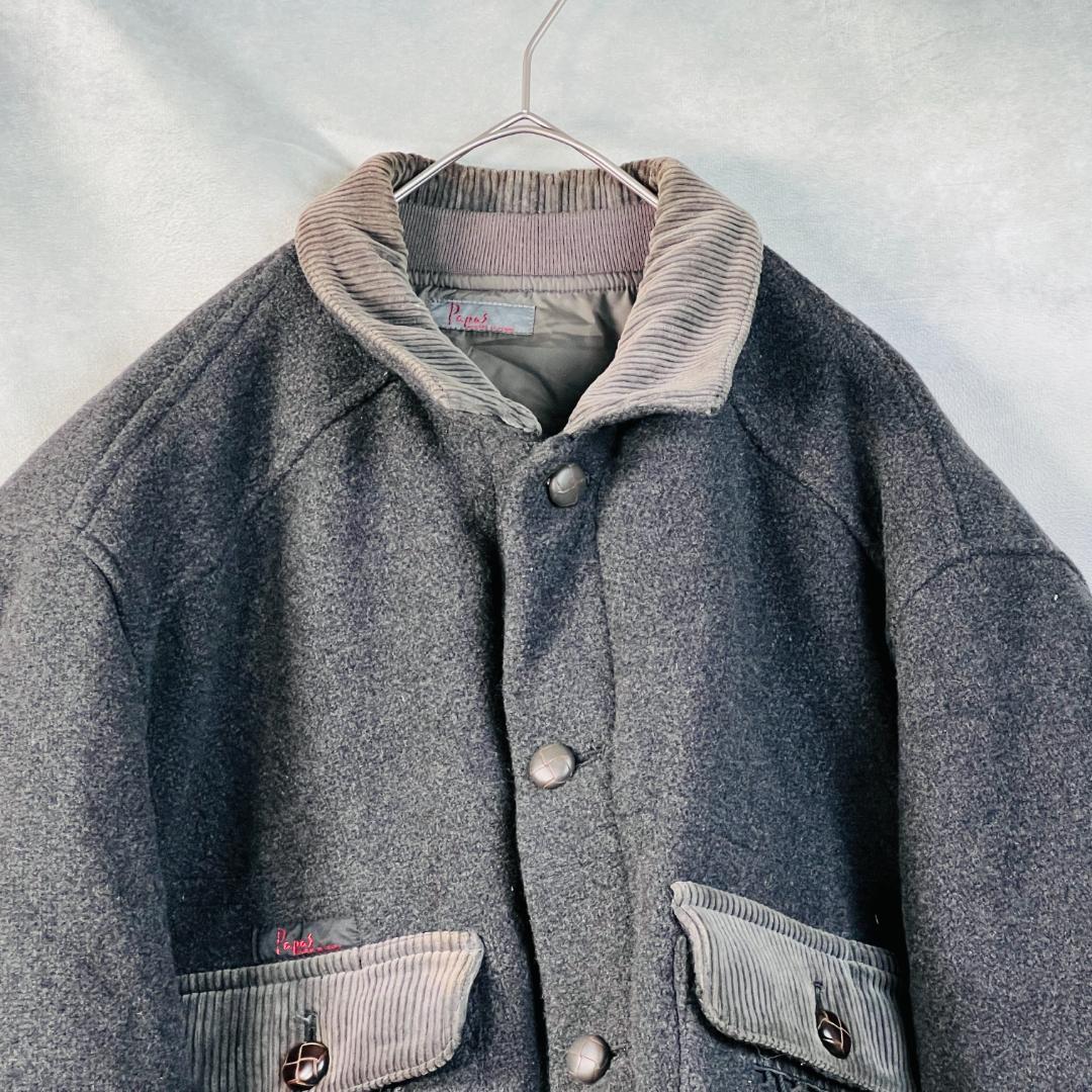 パパス】ハンティングジャケット 中綿ライナー リバー コーディロイ 異