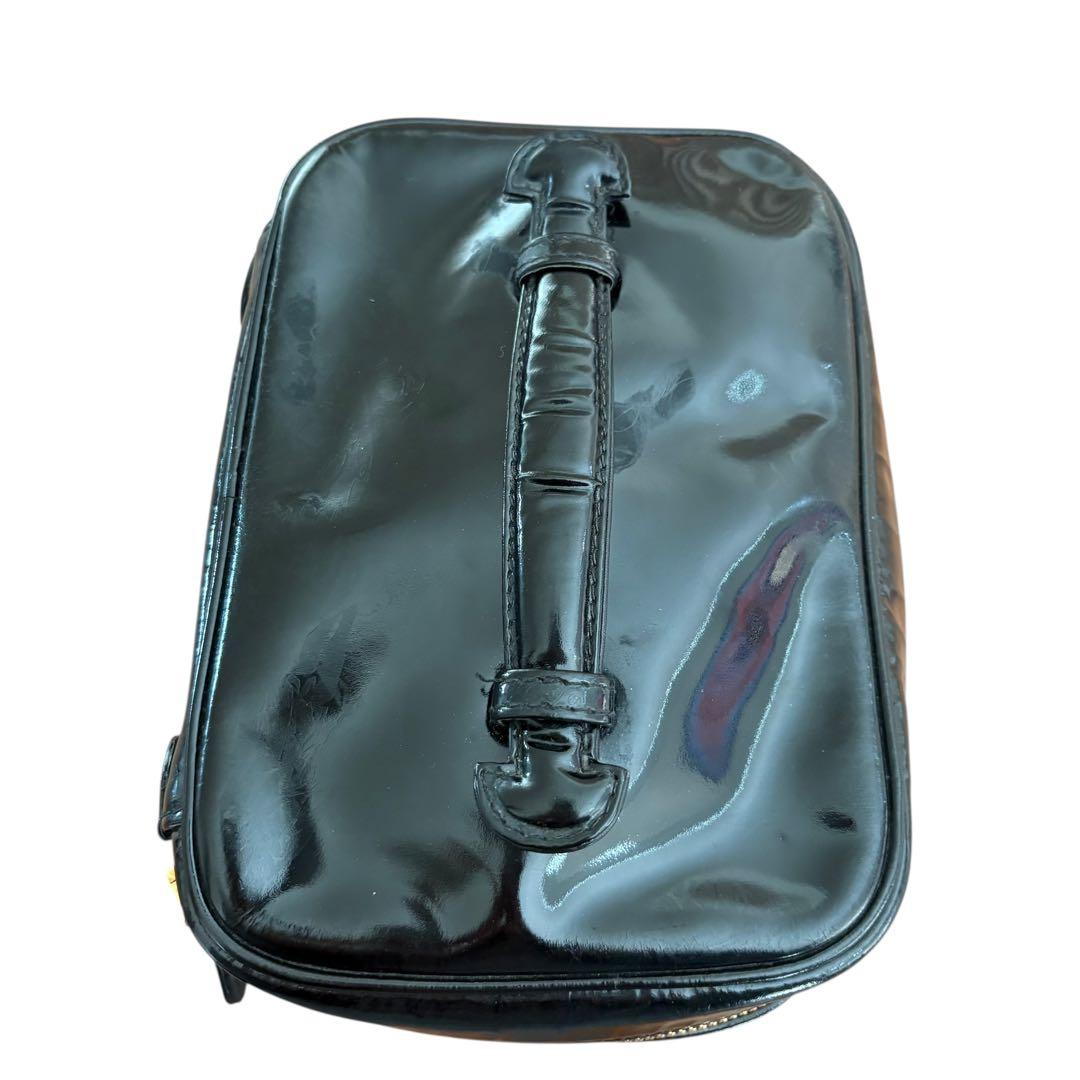 CHANEL バニティ パテント 黒 ココマーク 希少 オールド　化粧ポーチ