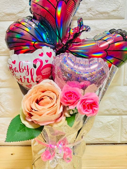 balloonギフト　卓上　ブーケ　タオル