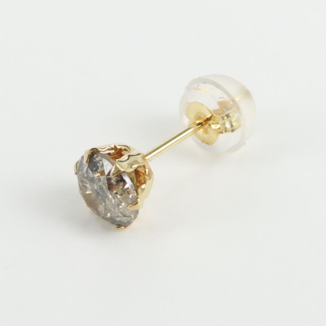 b*s様 K18YG ブラウンダイヤモンド0.55ct 片耳ピアス　一粒ピアス