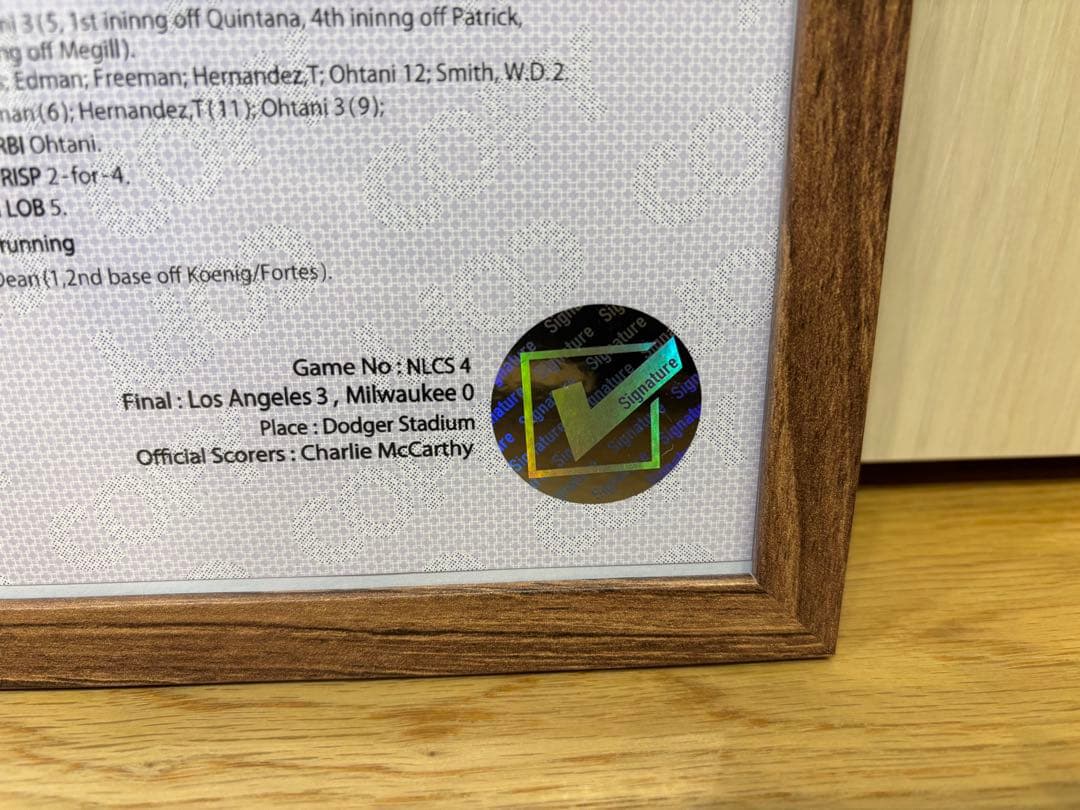一点限定レア！⭐️正月値下⭐️大谷翔平 ３ＨＲ＆１０Ｋ伝説の試合スコアシート＆タオル